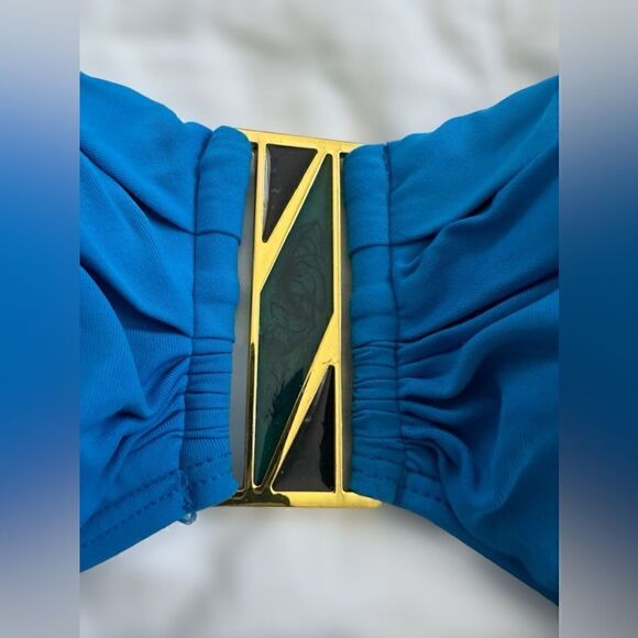 La Blanca Y2K Fiji Tropics Medallion Removable Halter Bikini Top - Size 4 - Picture 3 of 8